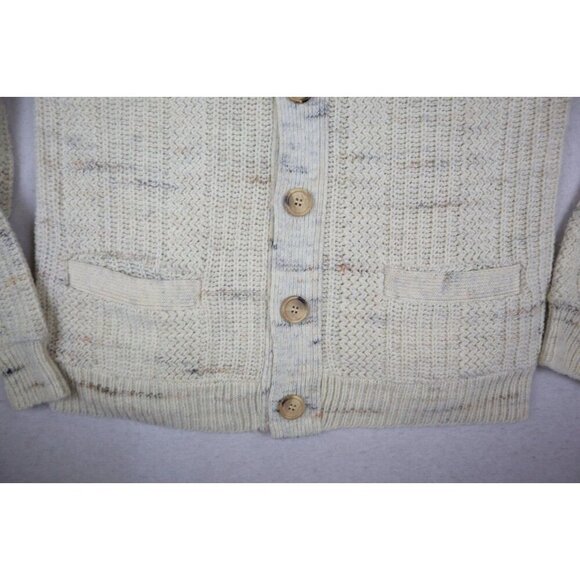 CAMPUS STUDIO ONE - VINTAGE MEN'S BEIGE CARDIGAN SWEATER - SIZE XL - Picture 5 of 11